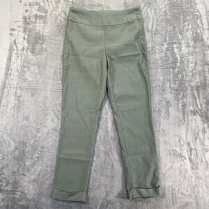 New Tribal Stretch Cuffed Ankle Leggings Women's Size 6 Green
